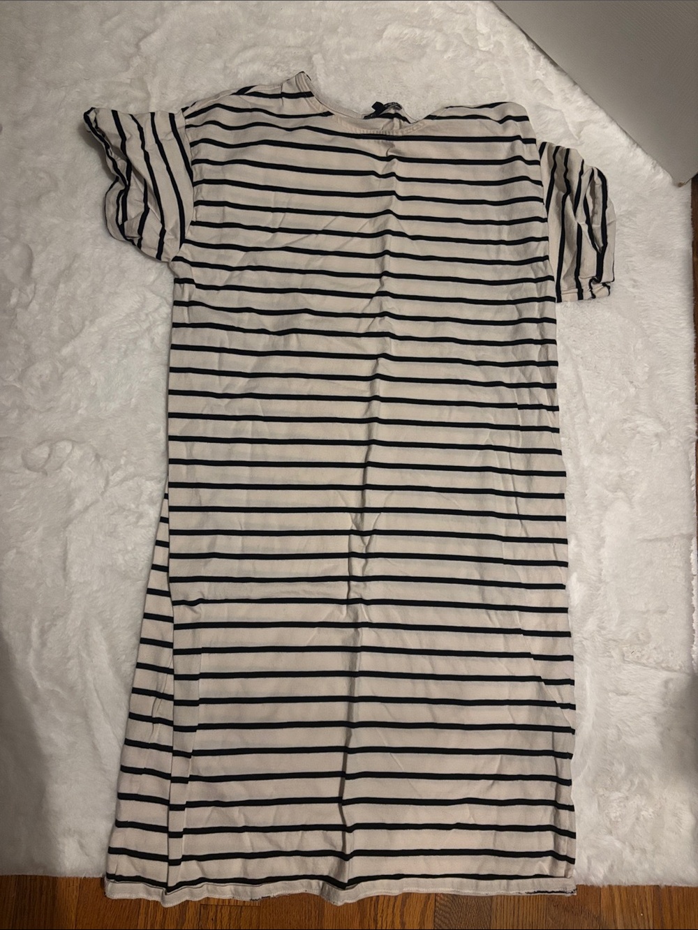 Express Black & White Striped Midi Dress